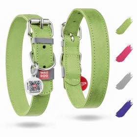Long Lasting Leather Dog Collar for Large Dogs Medium Small Dogs 15 - 20 in Neck x 1 in Wide Adjustable Classic Puppy Collars Boy & Girl Dog Collars w