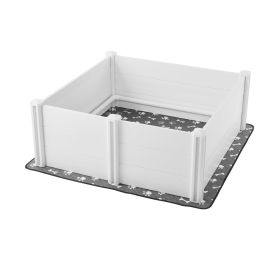 Dog Whelping Box 48 x 48 x 18.1 inch with Height Adjustable Door for Large Dogs