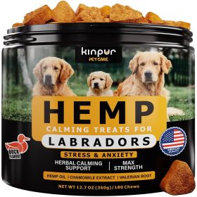 Calming Chews for Labrador Dogs with Valerian Root and Hemp Oil Aid during Thunderstorms Separation Car Rides Hip and Joint Health Tasty Dog Calm