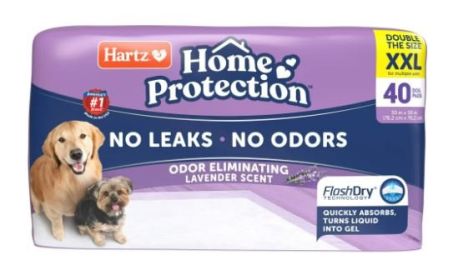 Hartz Home Protection Lavender Scent Odor-Eliminating Dog Pads, XXL, 30 in x 30 in, 40ct