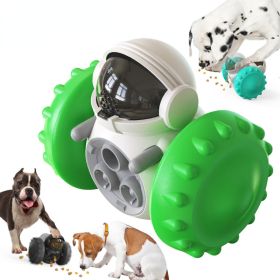 Pet supplies New pet cat balance car food leakage device Dog toy feeder (Color: Lake blue)
