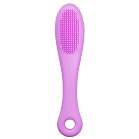 Pet Cats Dog Cleaning Comb Chin Teeth Cleaning Brush (Color: As pic show, Type: Purple)