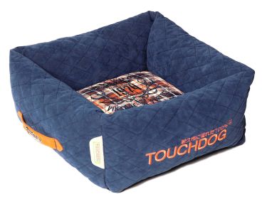 Touchdog Exquisite-Wuff Posh Rectangular Diamond Stitched Fleece Plaid Dog Bed (size: large)